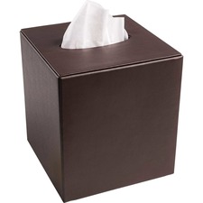 Tissue Box Cover, Leather, 5-1/10"x5-1/10"x5-1/2", BN
