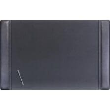 Desk Pad, w/ Side-Rail, 24"Wx38"Lx3/5"H, Black