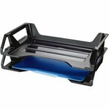 Side Load Tray, Stackable, Ltr, 2/PK, Black
