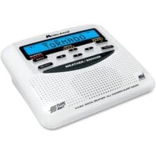 Weather Alert Radio, 25 Code, AC/Batt Power, Black