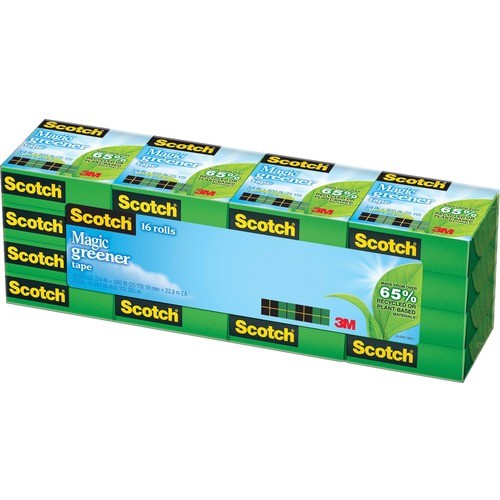 Tape, Eco-Friendly, 1" Core 3/4"x900", 16rolls/PK, Clear