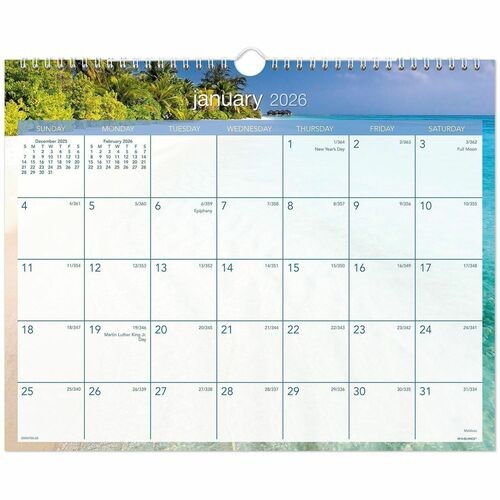 Tropical Escape Wall Calendar, Tropical Escape Photography, 15 x 12, Pale Blue/Multicolor Sheets, 12-Month (Jan to Dec): 2026