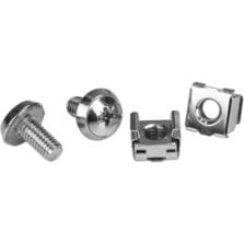 Rack Screw, Cage Nut - Stainless Steel - Silver - 100 / Pack - TAA Compliant
