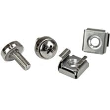 Rack Screw, Cage Nut - Stainless Steel - Silver - 100 / Pack - TAA Compliant