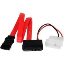 12IN SATA TO SATA SLIMLINE WITH LP4 POWER CABLE ADAPTER