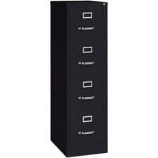 Vertical File, 22" Deep, 4-Dwr, Letter, 15"x22"x52", BK