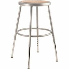 Stool, 6200 Series, Steel Frame, Masonite Seat, Adjustable Legs, 14"x19"-27", Grey