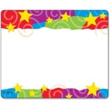 Name Tags, Stars-N-Swirls, Self Adhesive, 36/PK, Multi