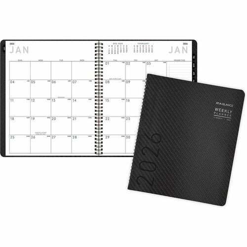 Contemporary Monthly Planner, Premium Paper, 11 x 9, Graphite Cover, 12-Month (Jan to Dec): 2026