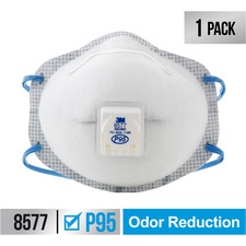 Disposable Respirator, Cool Flow Valve, P95 Rating, White