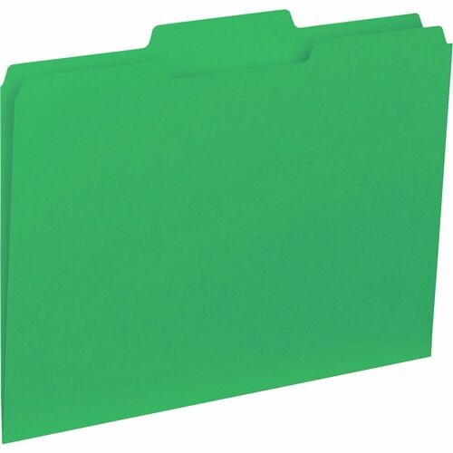 File Folder, Interior, Ltr, 1/3" Cut, 100/BX, Green