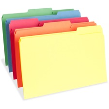File Folders, Legal, 11PT, 1/3 Cut, 1" Exp, 100/BX, AST