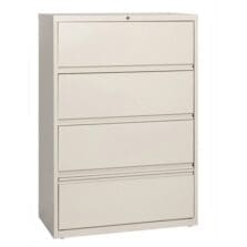 Lateral File, RCD, 4-Drawer, 36"x18-5/8"x52-1/2", Putty