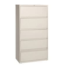 Lateral File, RCD, 5-Drawer, 36"x18-5/8"x68-3/4", Putty