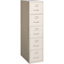 Vertical File, 5-Drawer, Ltr, 15"x26-1/2"x61-3/8", Putty