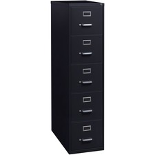 Vertical File, 5-Drawer, Ltr, 15"x26-1/2"x61-3/8", Black