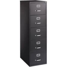 Vertical File, 5-Drawer, Lgl, 18"x26-1/2"x61-3/8", Black