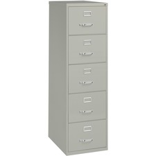 Vertical File, 5-Drawer, Lgl, 18"x26-1/2"x61-3/8", Lt Gray