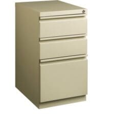 Pedestal File, B/B/F, Mobile, 15"x19-7/8"x27-3/4", Putty
