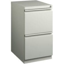 Pedestal File, F/F, Mobile, 15"x19-7/8"x27-3/4", Light Gray