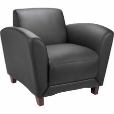 Reception Chair, Bonded, 36"x34-1/2"x31-1/4", Black Leather