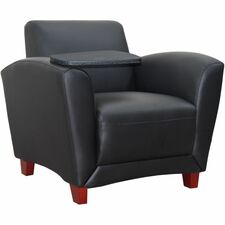Club Chair, w/Tablet, 36"x34-1/2"x31-1/4", Black Leather