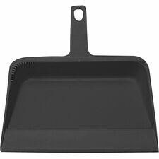 Dust Pan, Heavy-Duty Plastic, 12", Black
