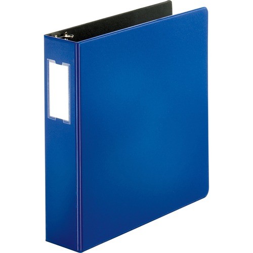 D-Ring Binder, w/Label Holder, Hvy-Dty, 2", Blue