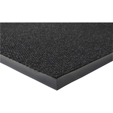 Wiper/Scraper Indoor Floor Mat, 3"x5", Charcoal Black