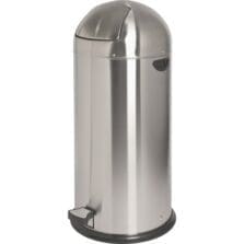 Trash Receptacle, Foot Pedal, 13.5 Gal, 17-1/2"Diax37-2/5", STST