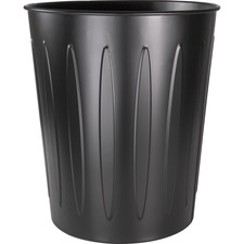 Wastebasket, Fire-Safe, Metal, 6 Gal, 13"Diax14"H, Black