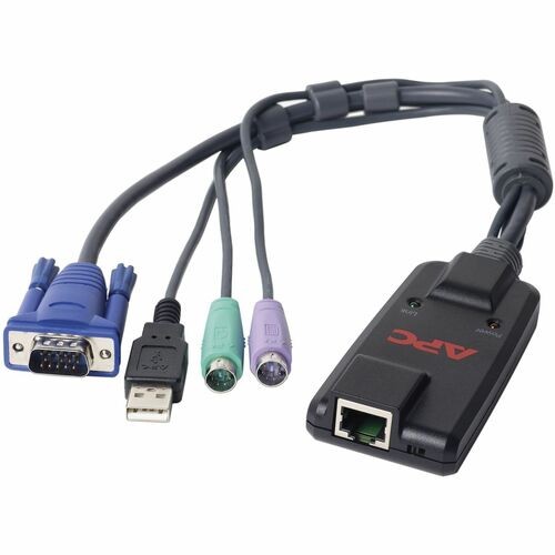 (PS/2)/RJ-45/USB/VGA KVM Cable for KVM Switch - First End: 1 x 15-pin HD-15 - Male, 2 x 6-pin Mini-DIN (PS/2) - Male, 1 x 4-pin USB Type A - Male - Second End: 1 x RJ-45 Network - Female - Black - 1 Each - TAA Compliant