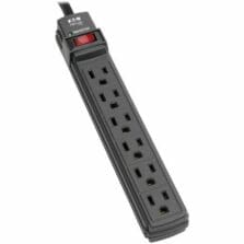 Surge Protector, 6-Outlet, 6'Cord, 3-4/5"Wx1-1/10"Dx11-1/4"H, BK