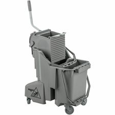 Mop Bucket, f/General Use, Dual-Compartment, Plastic, 32Qt, Gray
