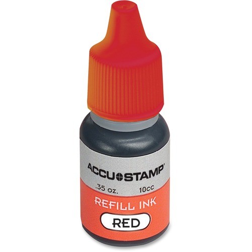 ACCU-STAMP Gel Ink Refill, 0.35 oz Bottle, Red