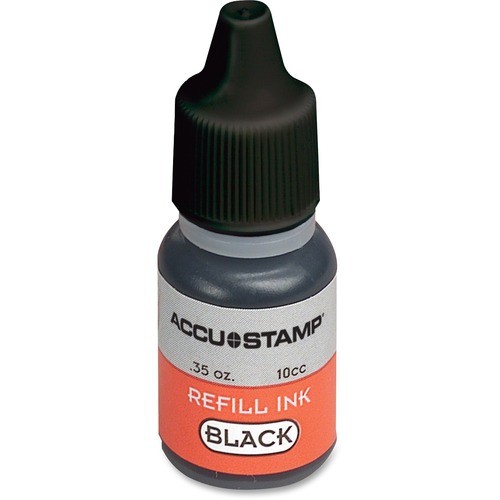ACCU-STAMP Gel Ink Refill, 0.35 oz Bottle, Black