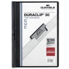 Report Cover w/Clip, 30 Sheet Capacity, 11"x8-1/2", Black