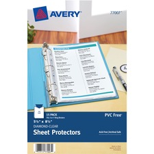Sheet Protectors, Heavywt, 7HP, 5-1/2"x8-1/2", 15/BG, 10/CT, CL