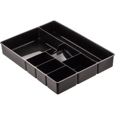 Deep Desk Drawer Organizer Tray, 9-Comp, Black