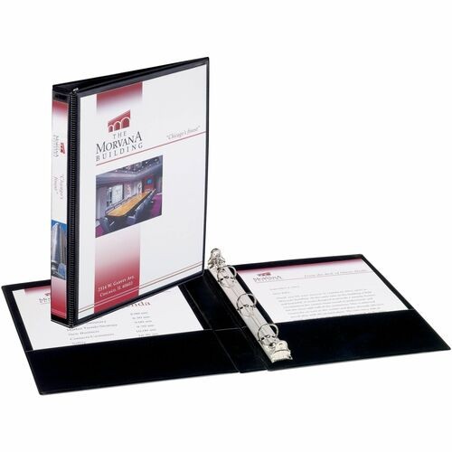 MINI SIZE DURABLE VIEW BINDER WITH ROUND RINGS, 3 RINGS, 0.5" CAPACITY, 8.5 X 5.5, BLACK
