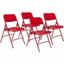 Chair, Folding, Waterfall, Backrest, Glides, All-Steel, 13-3/8"Wx19-1/2"Dx29-5/8"H, 4/CT, Red