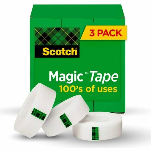 MAGIC TAPE REFILL, 1" CORE, 0.75" X 83.33 FT, CLEAR, 3/PACK