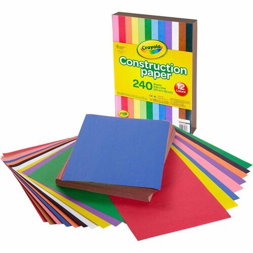 Construction Paper, 9 x 12, Assorted Colors, 240 Sheets/Pack