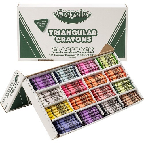 Classpack Triangular Crayons, 16 Colors, 256/carton