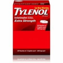 Tylenol Extra Strength Caplets, 2/PK, 50 PK/BX