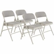 Chair, Folding, 1.25"FoamSeat, SteelFrame, Glides, Fabric, 18-3/4"Wx20-1/4"Dx29-1/2"H, 4/CT, Greystone