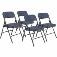 Chair, Folding, 1.25"FoamSeat, SteelFrame, Glides, Fabric, 18-3/4"Wx20-1/4"Dx29-1/2"H, 4/CT, ImperialBlue
