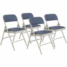 Chair, Folding, 1.25"FoamSeat, SteelFrame, Glides, Fabric, 18-3/4"Wx20-1/4"Dx29-1/2"H, 4/CT, ImperialBE/Grey