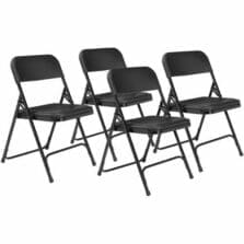 Chair, Steel Frame, 18-Gauge, Plastic Seat, 18.25"x8.25", 4/CT, BK
