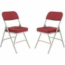 Chair, Folding, BoxSeat, Backrest, SteelFrame, ScotchgrdFabric, Glides, 18-3/4"Wx20-3/4"Dx32"H, 2/CT, NewBY